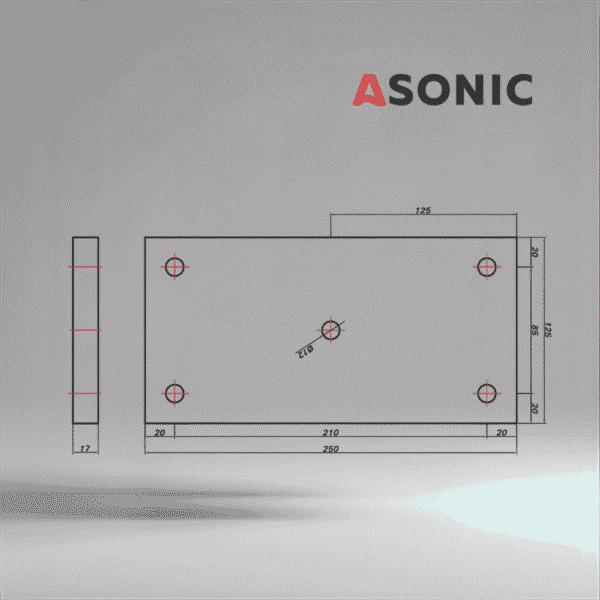 ASONIC HEATER-1000W-5screws-2 внешний нагреватель резервуара ультразвукового очистителя