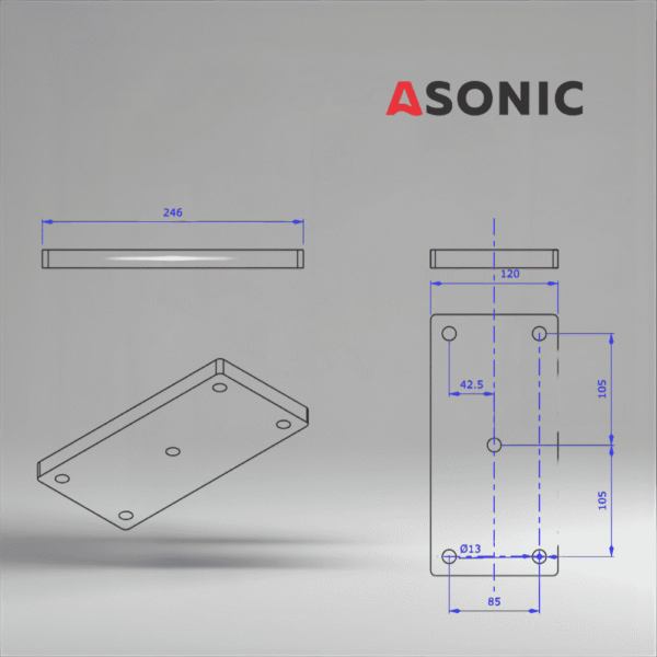 ASONIC HEATER-1000W-5screws-3 внешний нагреватель резервуара ультразвукового очистителя