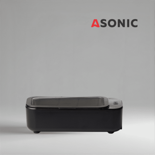 ASONIC HOME-450black ультразвуковой очиститель, компактный черный дизайн для очистки ювелирных изделий, очков и небольших предметов.