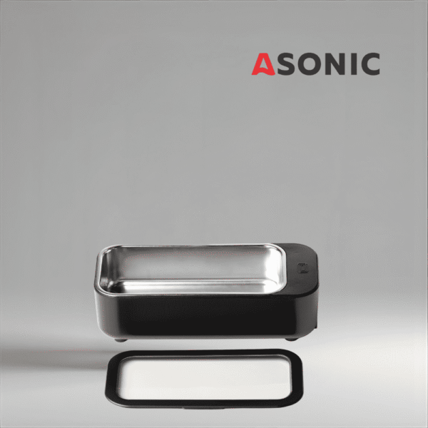 Ультразвуковой очиститель ASONIC HOME-450black, современный черный дизайн для точной домашней очистки небольших ценностей.