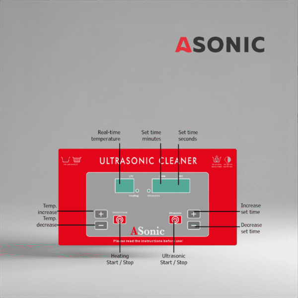 ASONIC PRO-30 ультразвуковой очиститель, среднего размера 40 кГц устройство для ювелирных изделий, очков и небольших бытовых инструментов.