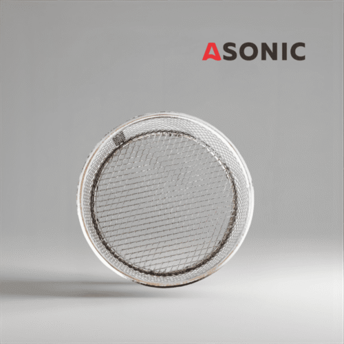 ASONIC inox средняя круглая корзина Ø75 мм, предназначена для ультразвуковых очистителей для безопасного хранения ювелирных изделий, инструментов и мелких деталей.