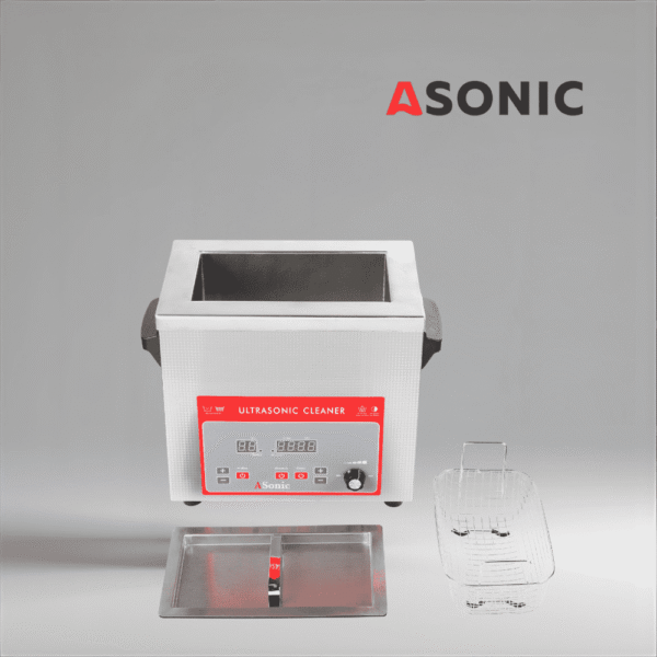 ASONIC-IND-40-40kHz-4 Компактная ультразвуковая ванна ASONIC IND-40 идеально подходит для небольшой промышленной очистки и лабораторного использования.
