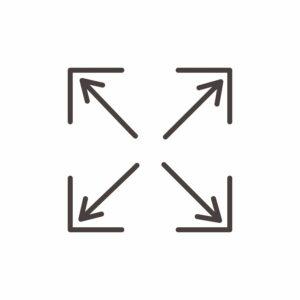 Квадратная диаграмма со стрелками, показывающая размеры ультразвуковых очистителей ASONIC по длине, ширине и высоте.