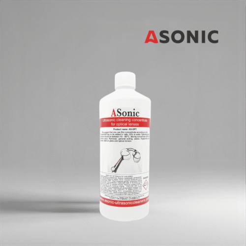 ASONIC AS-OPT-1 раствор для ультразвуковой очистки оптики, бутылка 1 л для безопасной очистки линз, очков и оптических приборов.