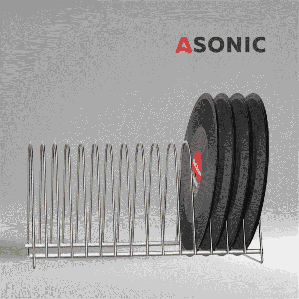 VINYL RECORD DRYING STAND для 15 виниловых пластинок-2 Подставка для сушки виниловых пластинок ASONIC на 15 пластинок, профессиональный аксессуар для сушки больших коллекций после ультразвуковой очистки.